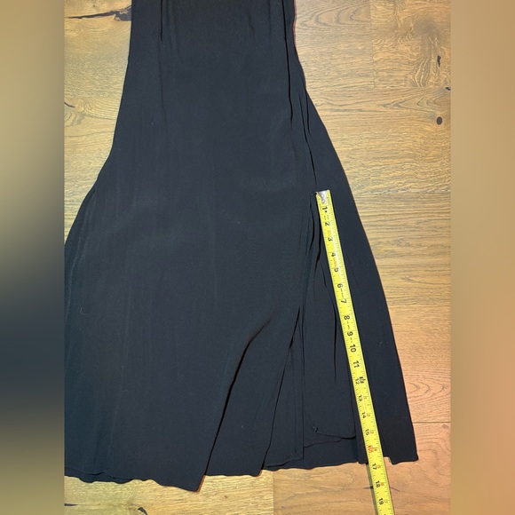 Aritzia Wilfred Affogato Spaghetti Straps Side Slit Midi Slip Dress Black Size 4 - Picture 6 of 14